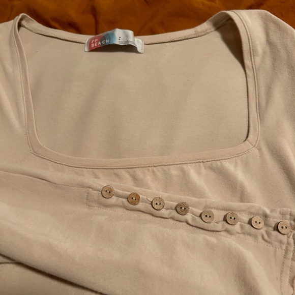 FP Beach cream colored dress high slit on side - Picture 4 of 4